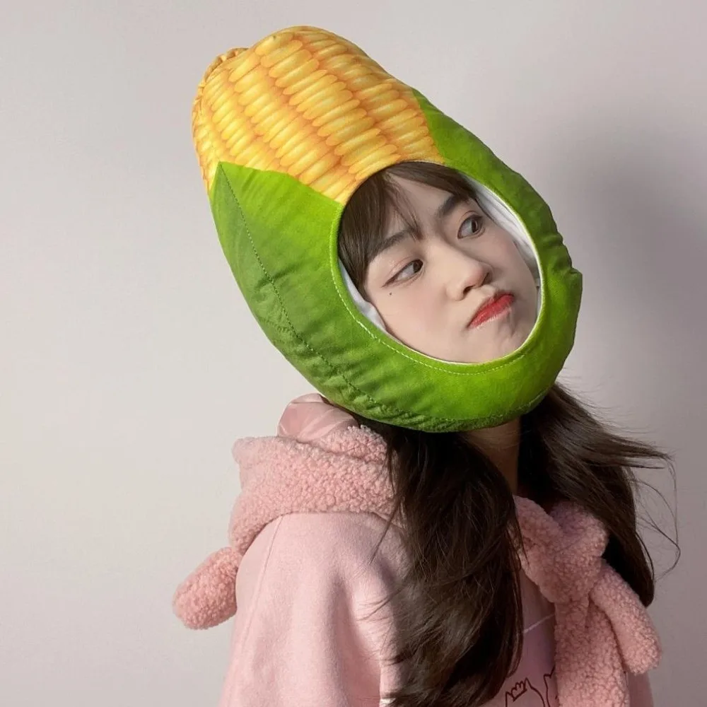 Bamboo Shoots Creative Fruit and Vegetable Hat Thick Playful Nutrition Month Hat Soft Funny Pullover Cap Photography Props