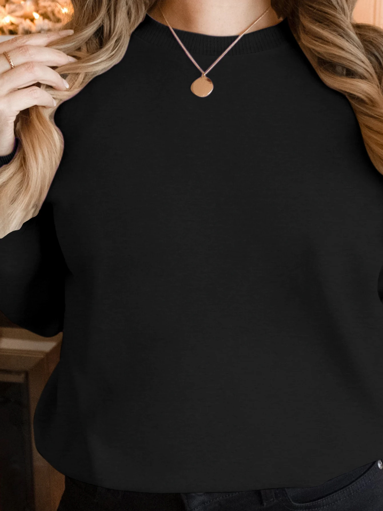 Sweat-shirts pour femmes – Pull décontracté à manches longues, coupe ample pour un usage quotidien, couleurs unies élégantes, facile à assortir avec diverses Ou