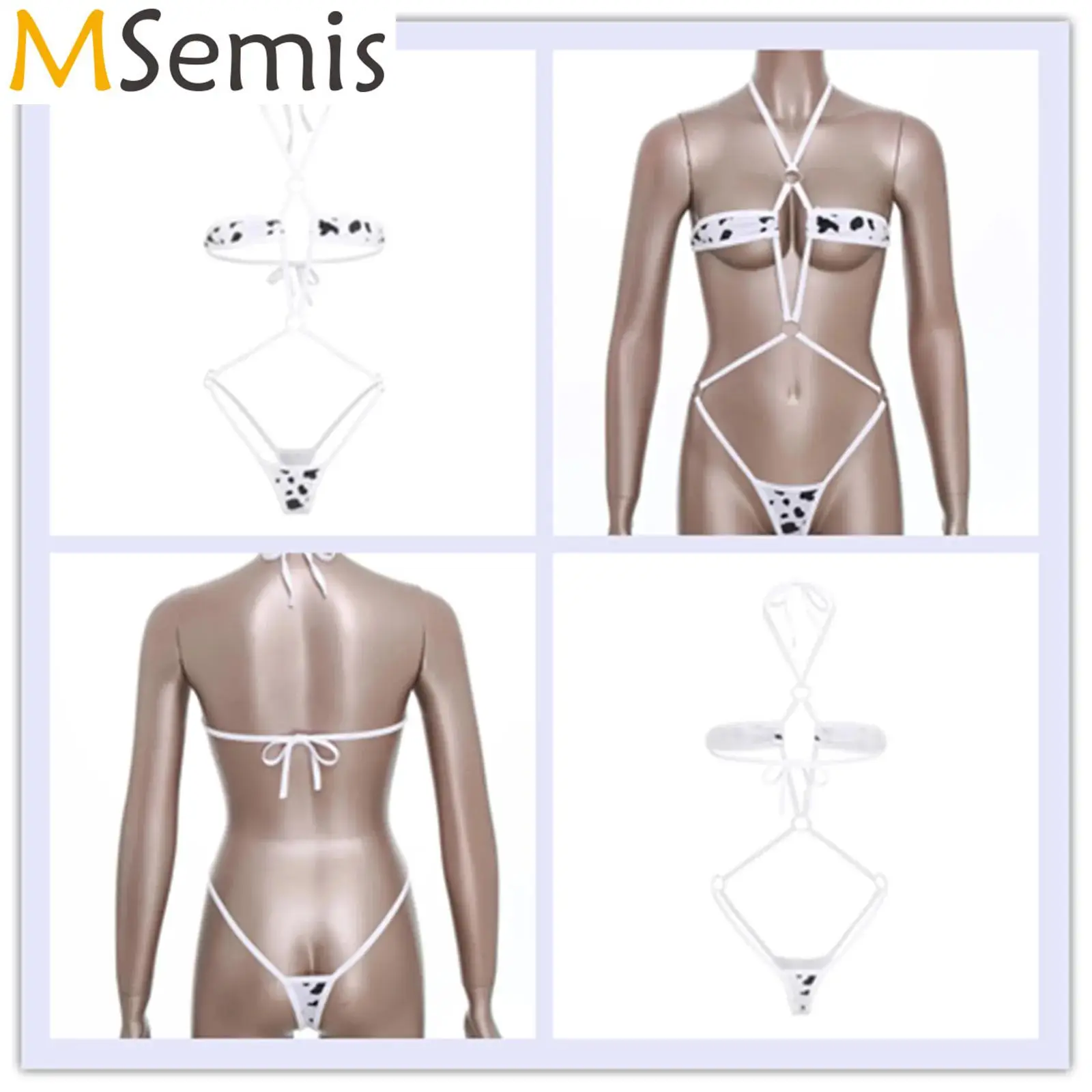 

Women's Swimsuit Micro Bikini Bodysuit Swimwear Lace-up Halter Backless T-back Sling Shot One Piece Monokini Nightwear Beachwear