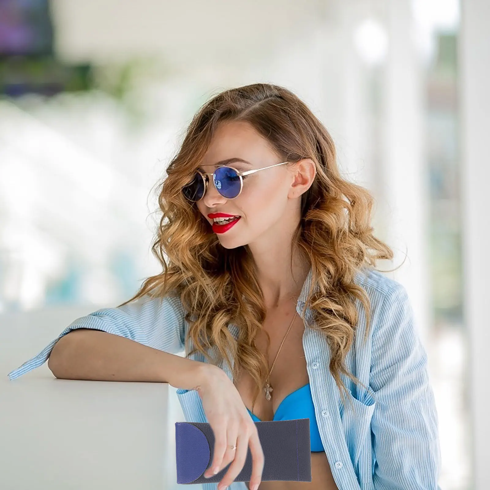 

2 Pcs Glasses Bag PU Material Multifunctional Portable Sunglasses Case Compact Storage Travel School Office Daily