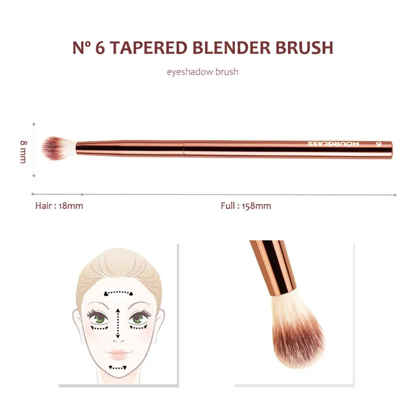 Sanduhr Tapered Blender Make-up Pinsel 6-Soft-Talk synthetisches Haar Lidschatten Blending Contour ing Kosmetik-Tool