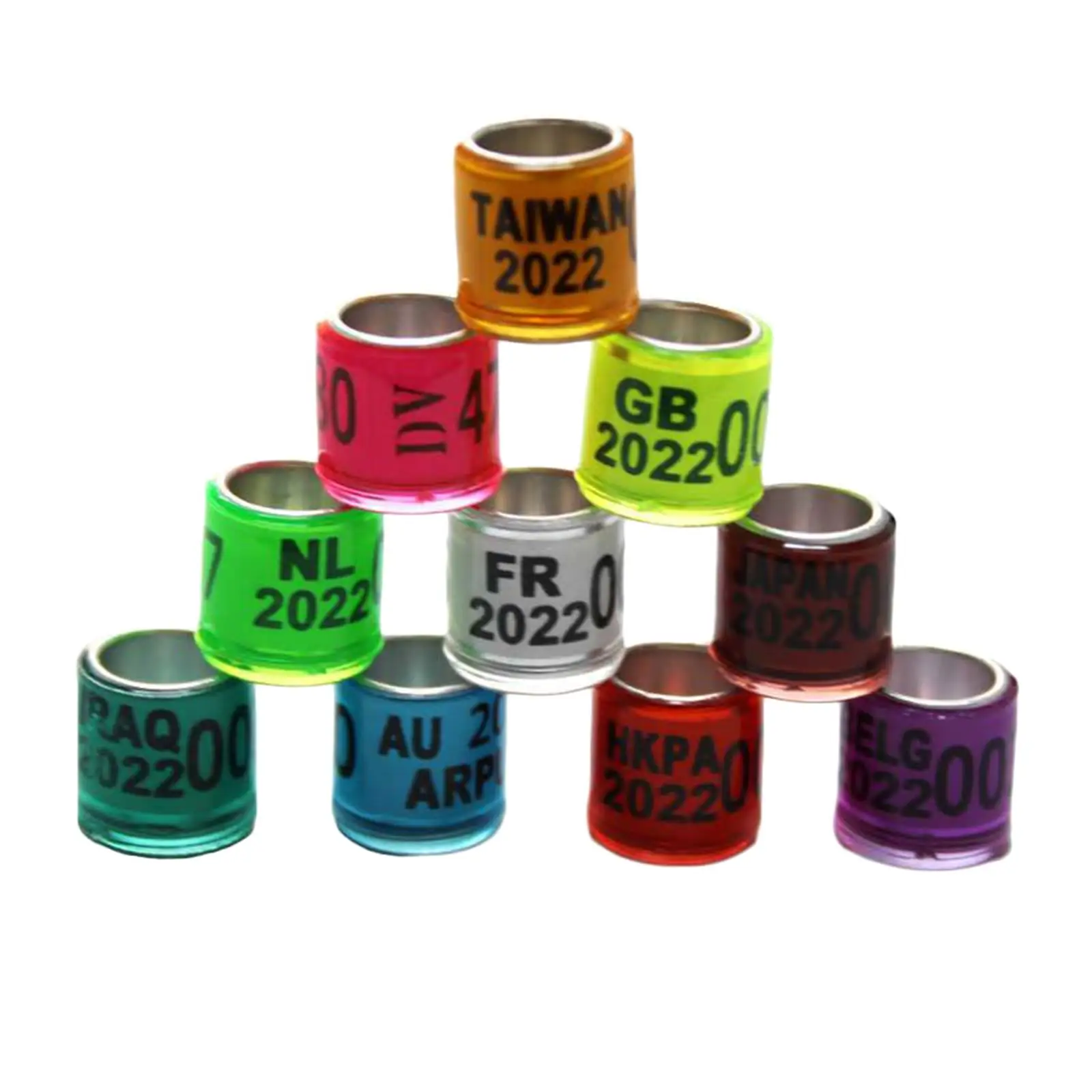 Aluminum Bird Leg Bands Multicolor Tag Rings Pigeon Foot Round Clips for Aviary Racing Accessories
