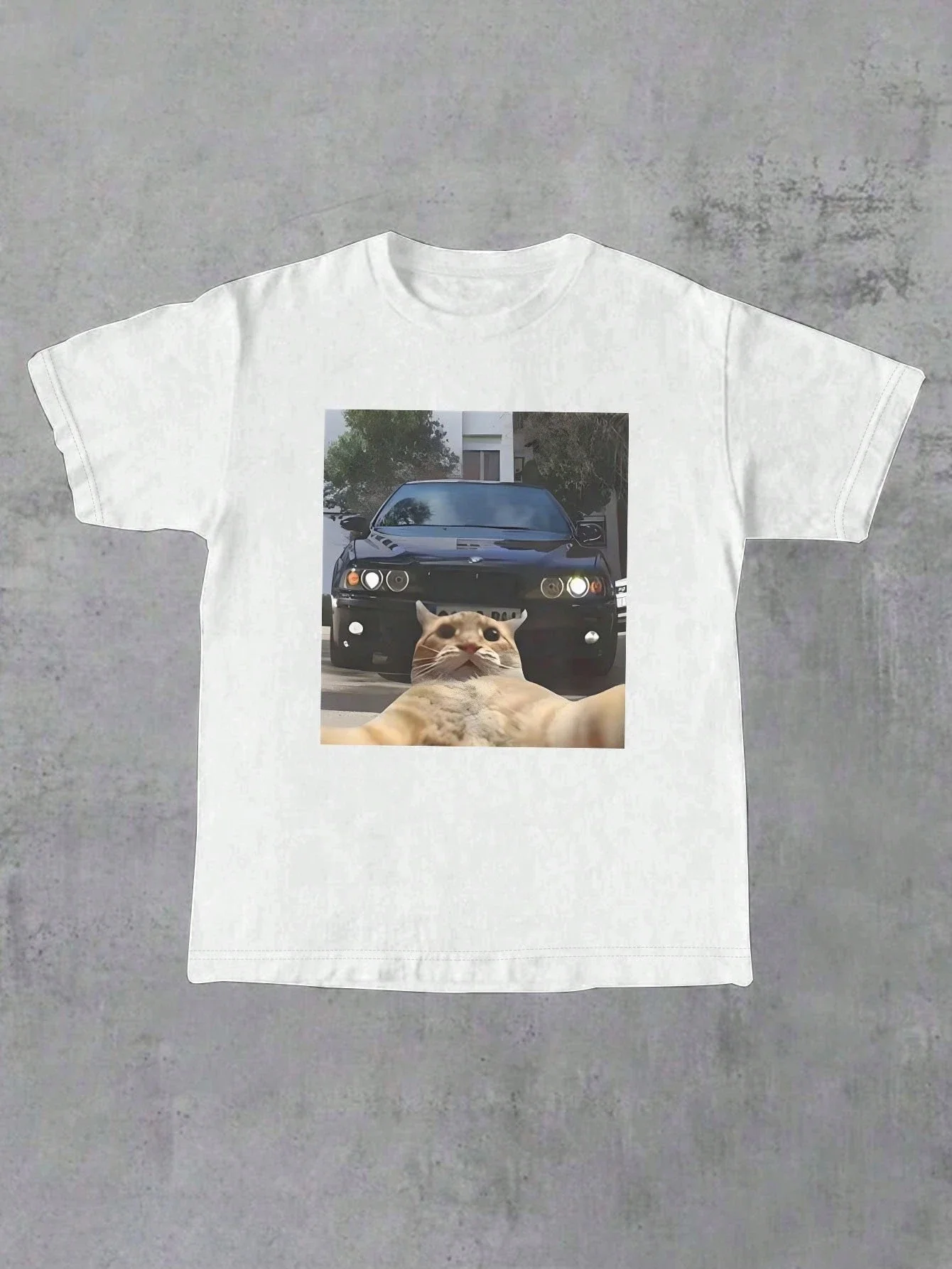 لطيف القط Selfie Meme مطبوعة العصرية الإبداع تي شيرت موضة مضحك الجولة الرقبة تي شيرت الملابس النسائية ملابس كاجوال Y2k