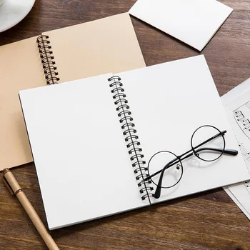 100 pages/50 feuilles couverture souple spirale livres de croquis vierges bloc-notes carnet de notes idéal pour l'écriture, la planification, le dessin