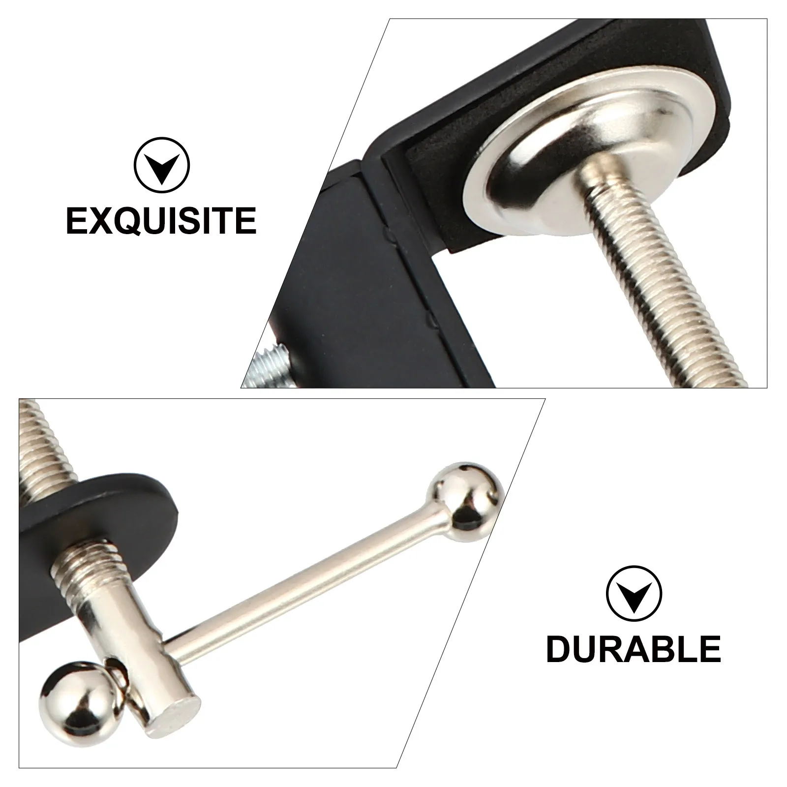 

2 pcs Microphone Mount Clamp C Shape Desk Clip 5Cm Height For Scissor Arm Stand Metal Mic Suspension Base Live Streaming