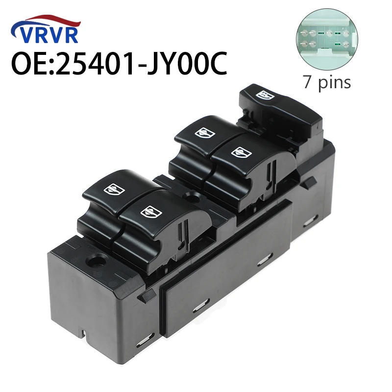 VRVR 25401JY00C 25401-JY00C Переключатель управления стеклоподъемником автомобиля 25401-JY00B для Renault Koleos 2008-2016