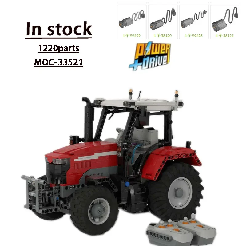 MOC-33521 New Remote Control Agricultural Tractor Assembly Splicing Building Block Model1220 Parts Boys Kids Building Block Toys