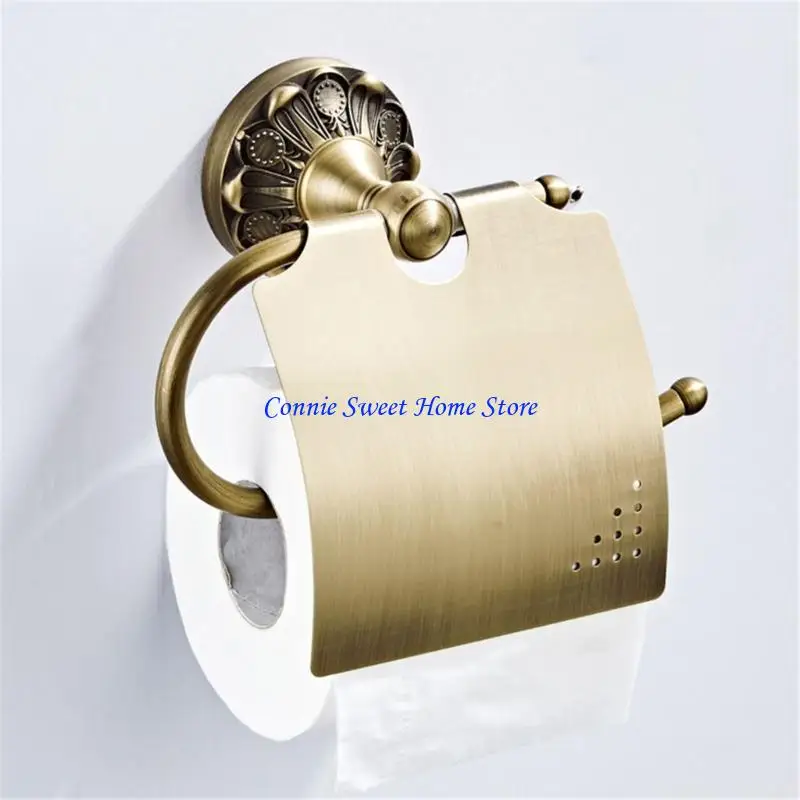 

LXAF Elegant European Toilet Paper Holder Brasses Wall Mount Holder with Embossed