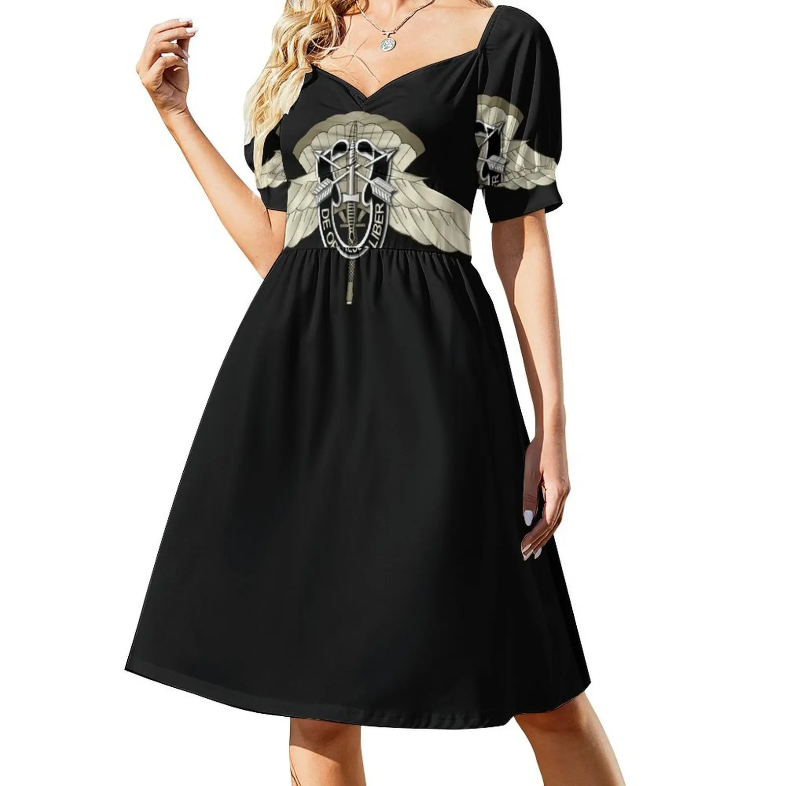 

Army - HALO Badge - SF DUI Short-Sleeved Dress dresses for womens 2025 african dresses for woman Female dress