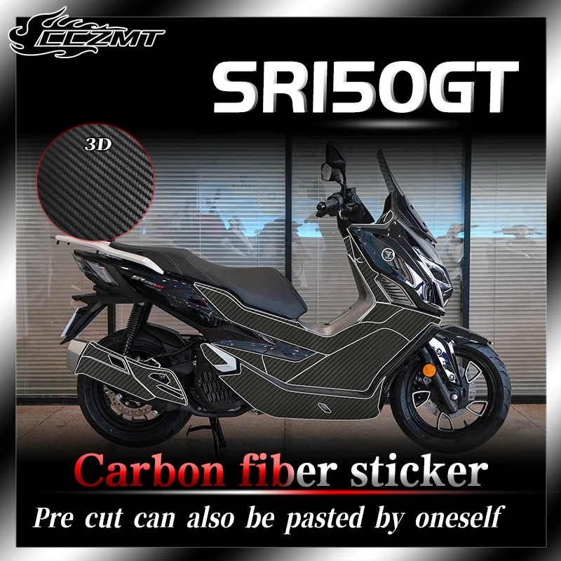 

For VOGE SR150GT 2022 2023 3D carbon fiber protective film anti scratch and waterproof car sticker modification accessories