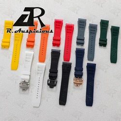 Rubber Strap Of RM35 RM36 RM50 RM52 RM57 Screw Hole Watches Bracelet Folding Buckle Watch Accessories Black/Blue/White Watchband