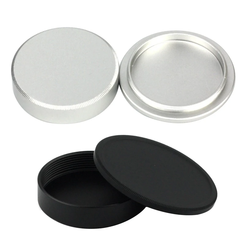 2Pcs Metal Rear Lens Cap Silver Black Protective Rear Cap for M39 39mm Thread Screw Mount Camera Lenses Accessories