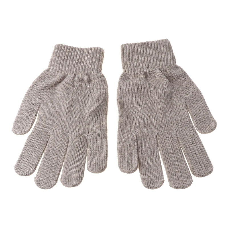 Winter Warm Women Solid Color Knitted Wrist Length Gloves Outdoor Cycling Cute Full Finger Mittens Clothing Accessories