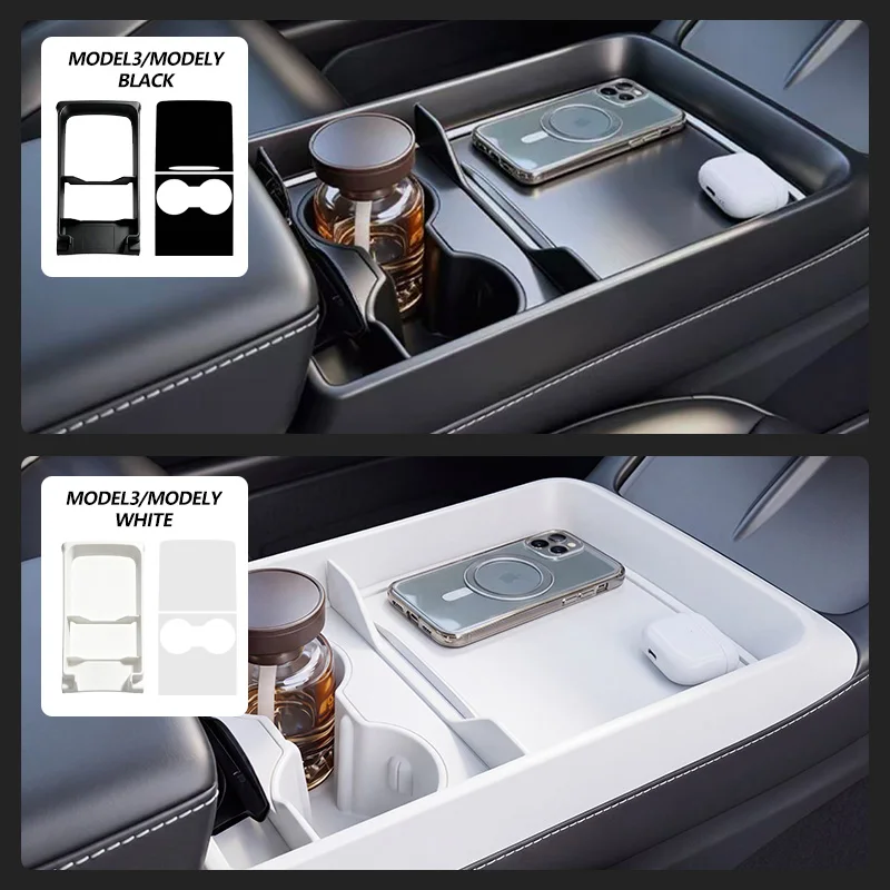 For Tesla Model 3 / Y Highland & Model Y Juniper 2016-2026+ Center Armrest Storage Organizer Tray Center Console storage Box view 6