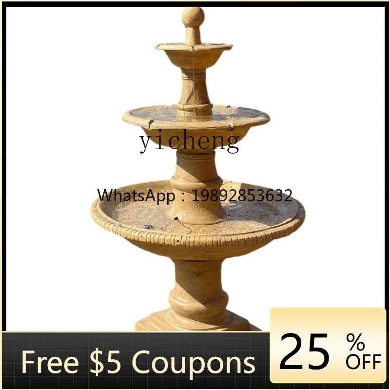 

AA large-scale flowing water ornament garden fish pond landscaping European style, solar wishing pond outdoor decoration