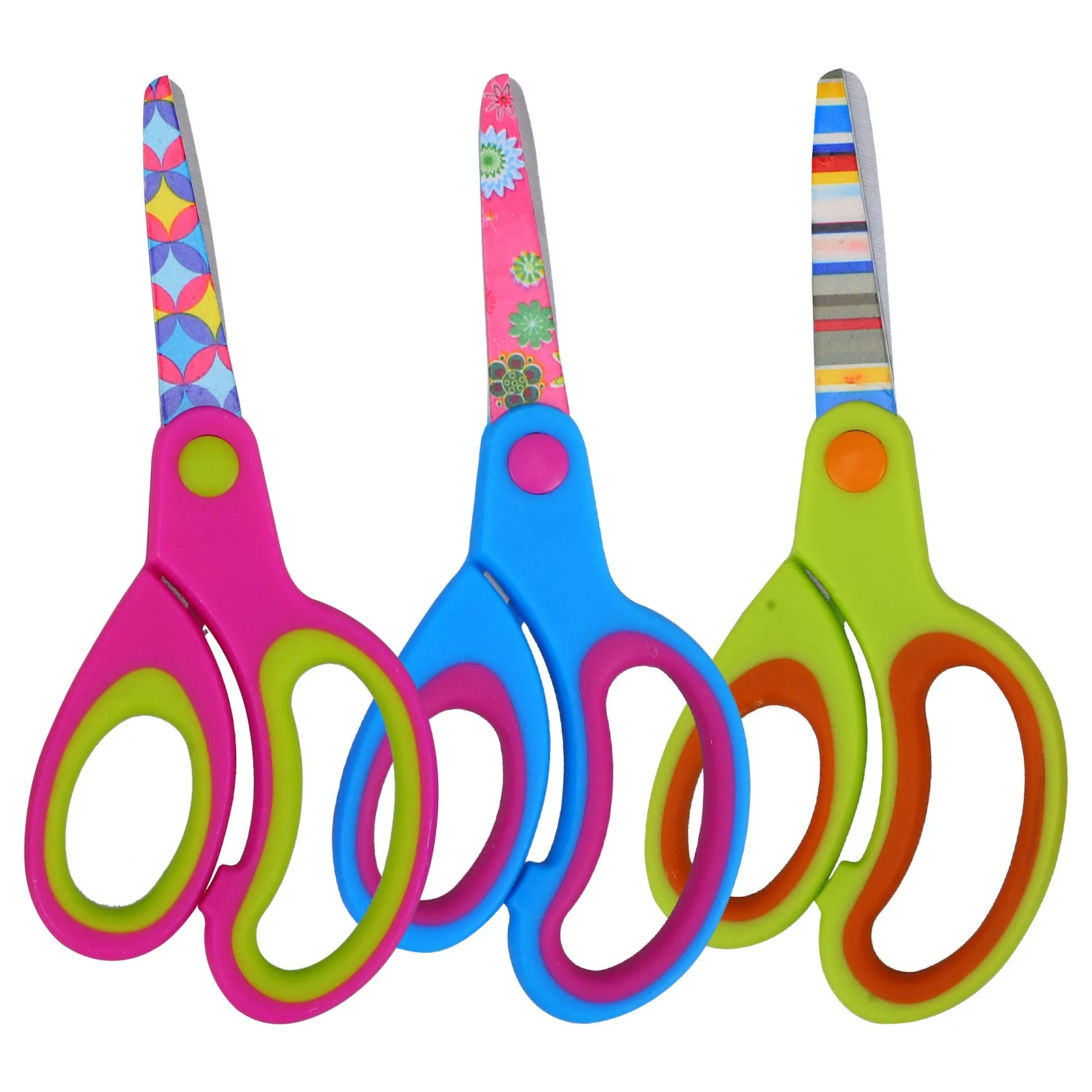 3Pcs Multi-Functional Preschool Scissors Soft Grip Detail Cutting Tool Small Craft Scissors for Kids Scrapbook Memory Book Craft