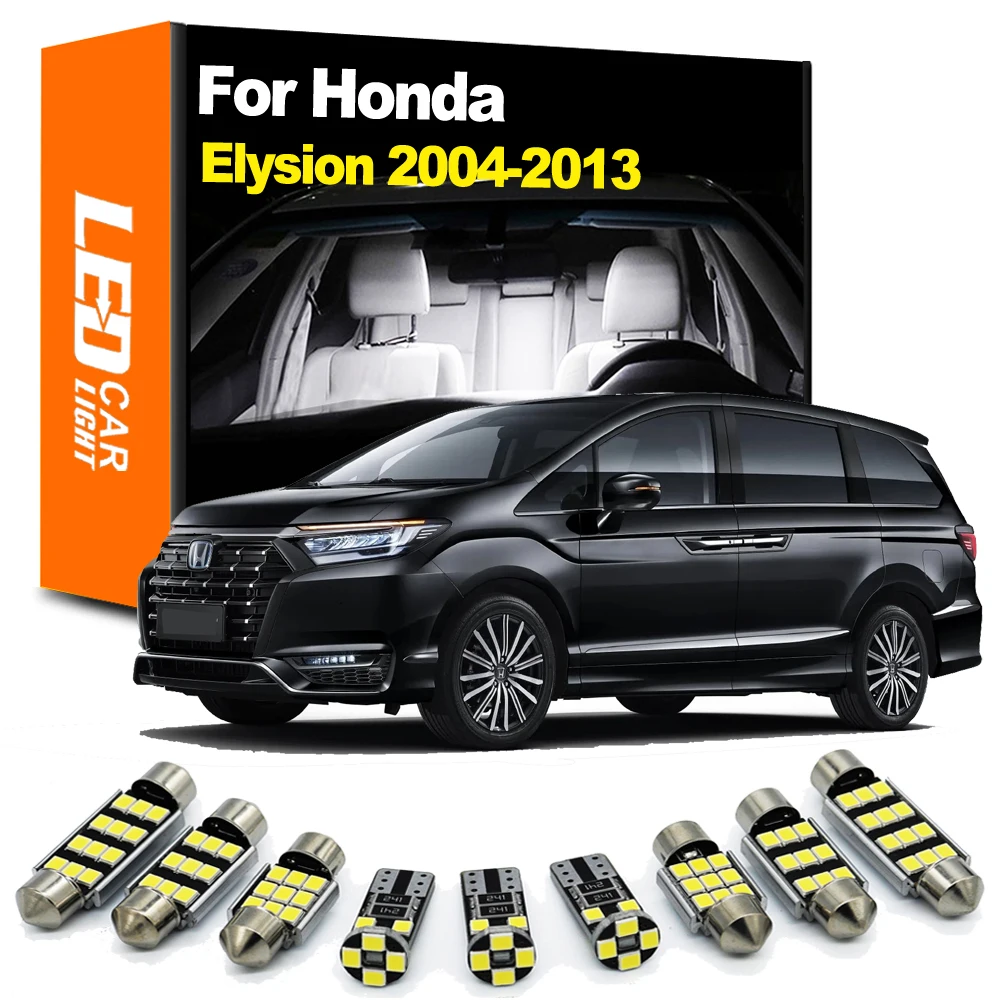 

Масштабируемая лампочка 15 шт. для Honda Elysion 2004-2008 2009 2010 2011 2012 2013 Автомобильная купольная лампа для чтения багажника Canbus комплект светодиодсветильник Ки для салона