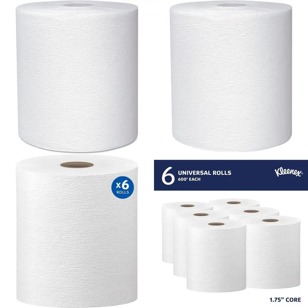 

Бумажные полотенца белые, 8 дюймов, 600 листов, 6 рулонов в коробке