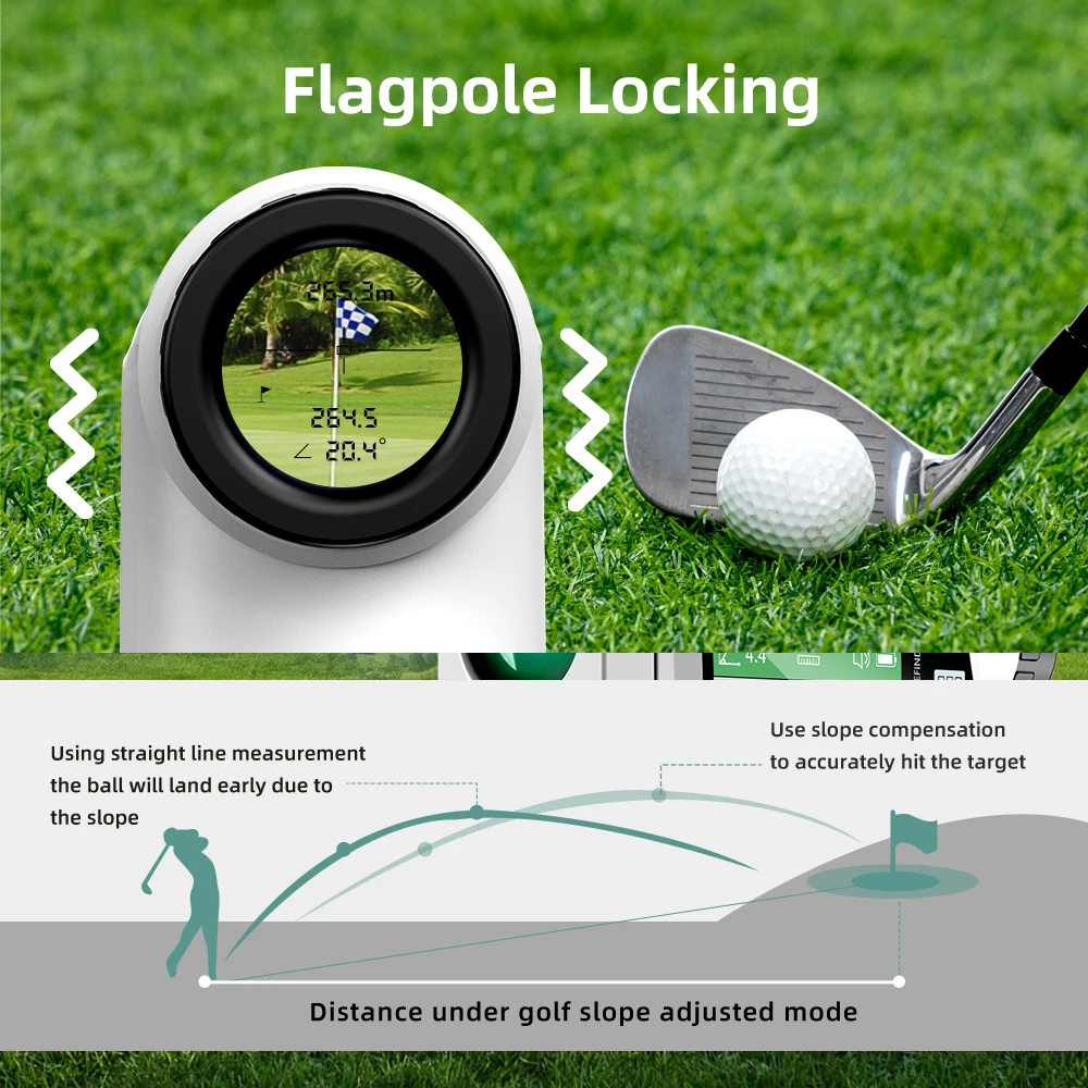 NOHAWK Golf Rangefinder with Slope and Pin Lock Vibration Distance Meter with Rechargeable Battery Laser Range Finder