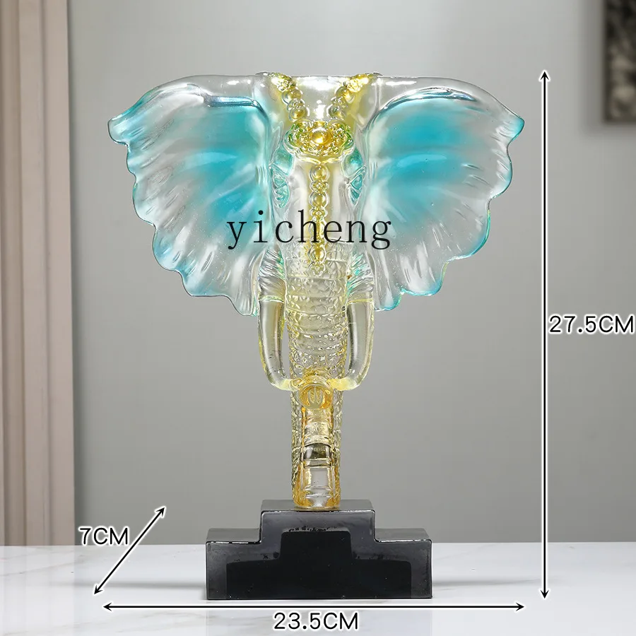 

ZYA TV Cabinet Crystal Elephant Head Ornament Entrance Home Living Room Modern Abstract Craft Ornament
