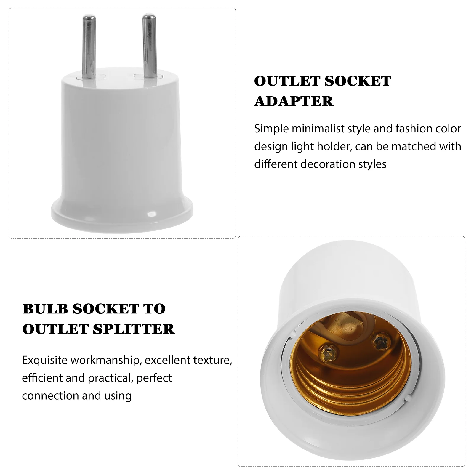 Imagem -05 - Tomada de Conversão Plug-in Suporte do Bulbo Adaptador de Luz Plástico Lâmpadas de Parede E26 E27