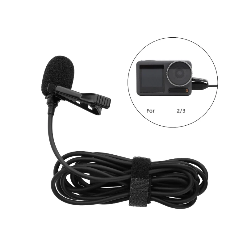 Type-C Lavalier Microphone for Insta360 Noise-reduction Recording Mic for Action 2 3 Microphones