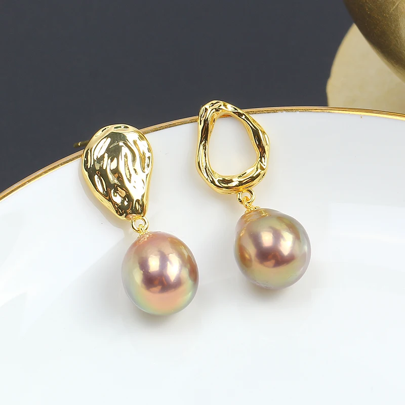 1 Pair E313 Gold Plated Copper S925 Silver Needle Pearl Stud Earrings Findings Jewelry Making DIY Jewelry Accessories