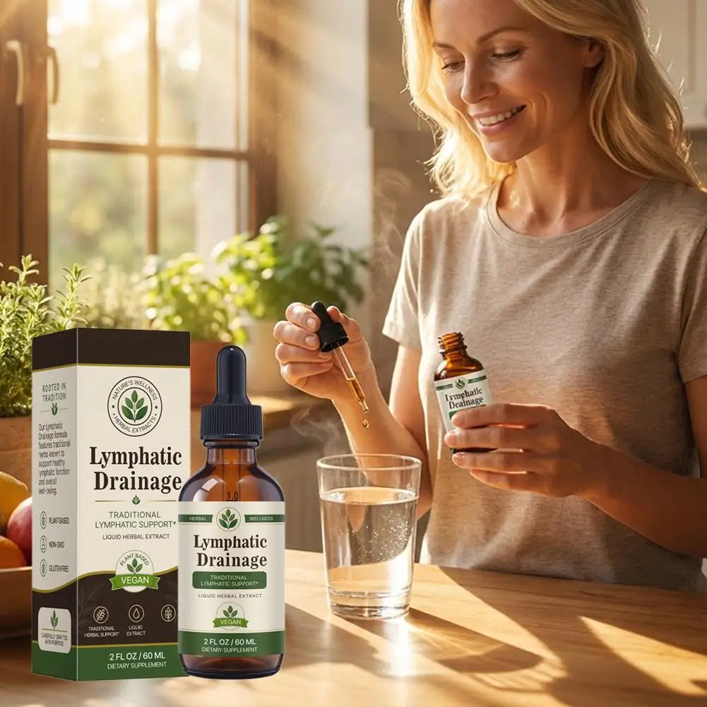 Natural Herbal  Lymphatic Drainage Ampoule Serum Daily Wellness Daily Care Drops Fluid Balance Energy Support for Travel Work