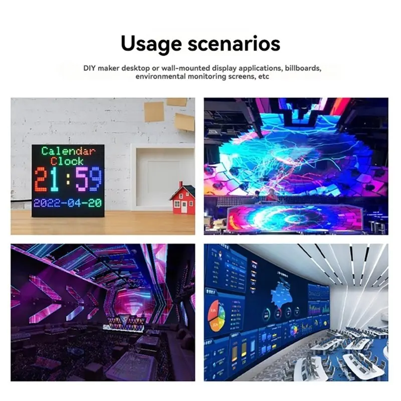 【MUST-HAVE】Flexible LED Matrix Panel 96X48 Pixels P2.5 RGB Full-Color LED Display 240X120mm LED Matrixindoor Screen Billboard
