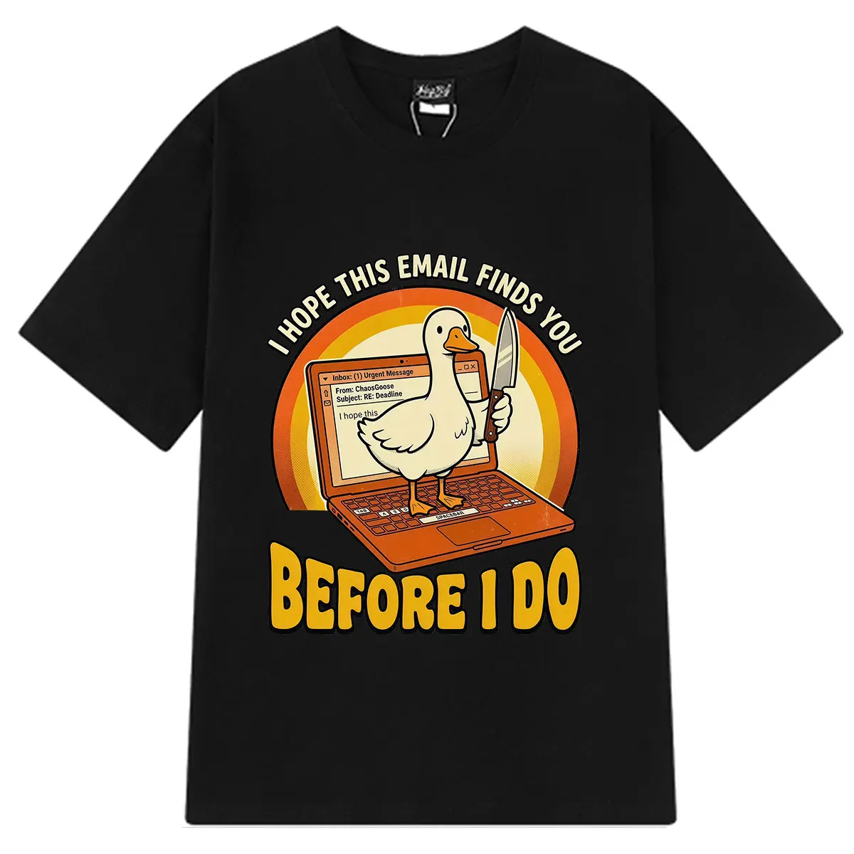 I Hope This Email Finds You Before I Do Funny Office Goose Meme Men Women Summer Short-sleeved Cotton Fashion oversized T-shirts