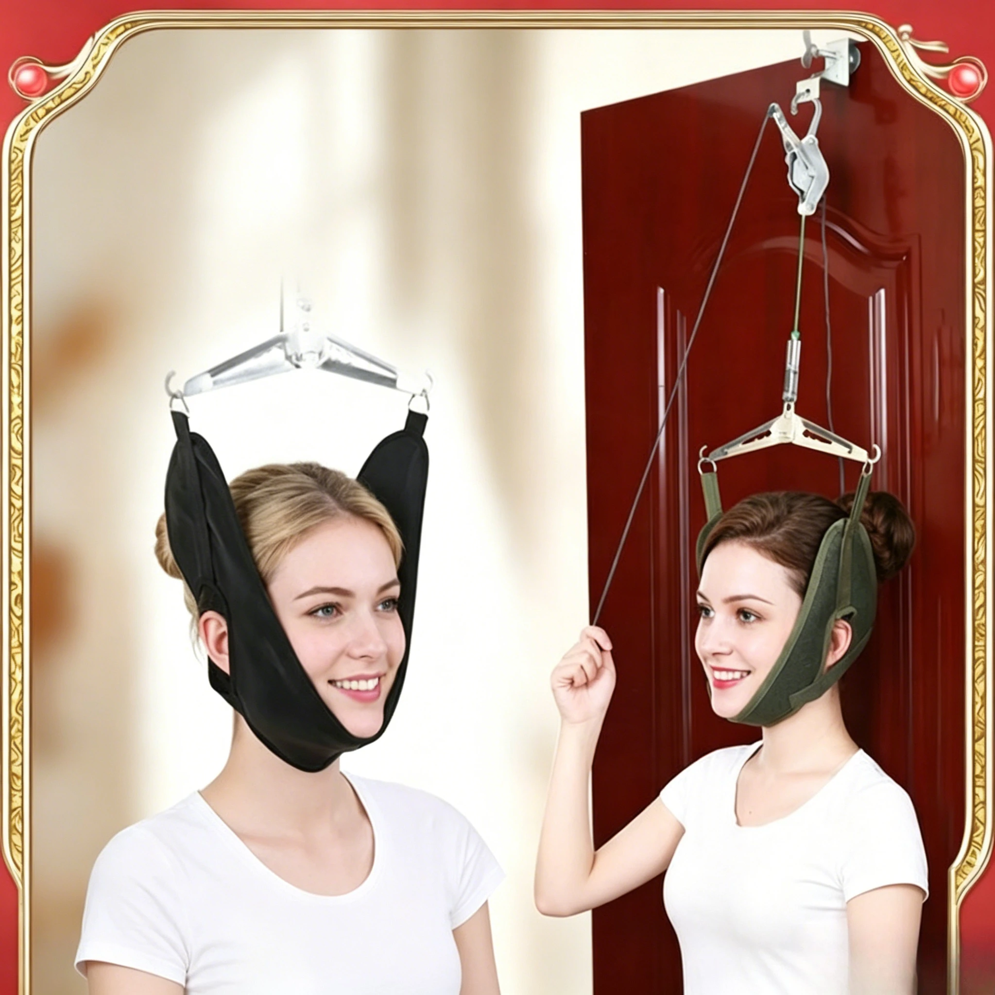 Cervical Traction Device Over Door Hanging Home Use Neck Stretcher Belt Medical Orthosis Pain Relief Adjustable Portable Soft
