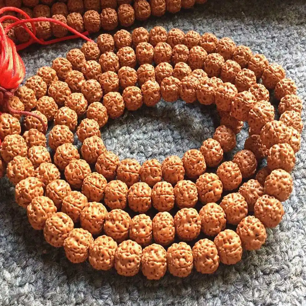 YOGA HEALING 5 MUKHI RUDRAKSHA MALA RUDRAKSH 8 MM 108 National Style Energy Dark Matter spread Practice Cuff Bohemia Souvenir