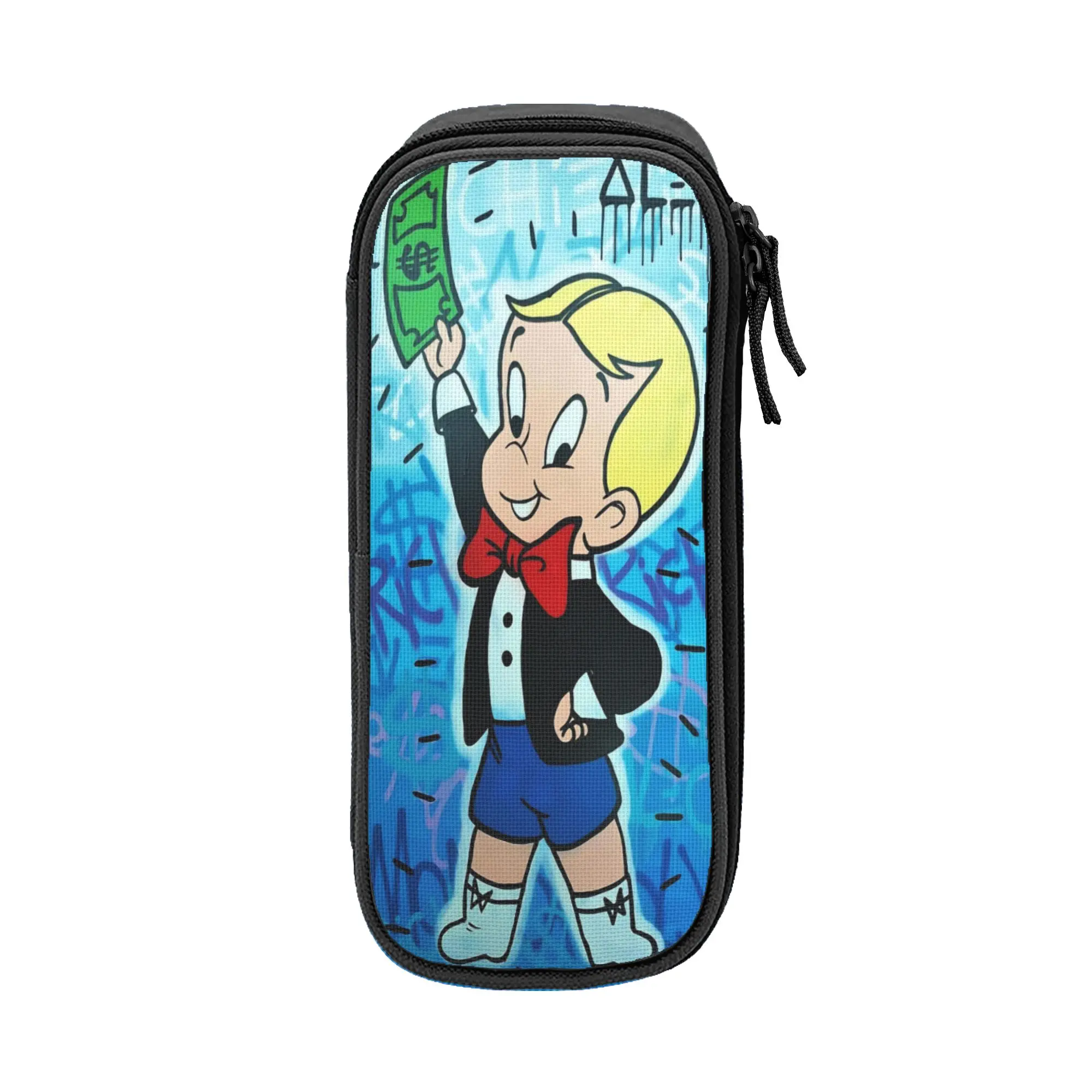 Alec Monopolys Pencil Case Creative   Pen Holder Bags Girls Boys Big Capacity Students School Zipper Pencil Pouch