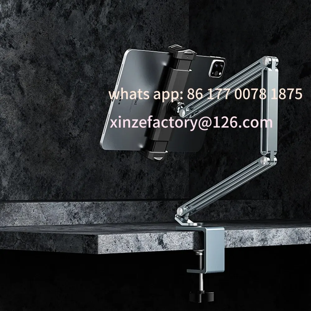 Customizable Aluminum Alloy Tablet Stand Desk Holder Portable Monitor Holder,Foldable Tablet Mount Arm