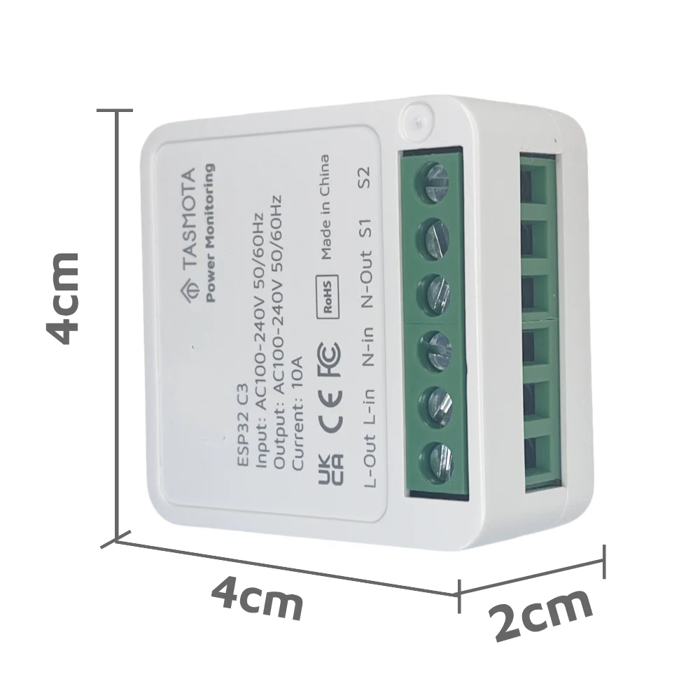 TASMOTA Mini Relay Switch 3 Way 16A Works With Home Assistant