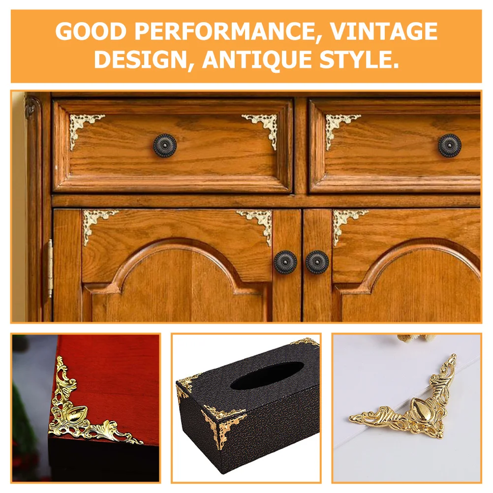 

20Pcs Iron Book Corners Vintage Style Protective Covers for Books Albums Notebooks Scrapbooking Photo Albums Elegant Decor