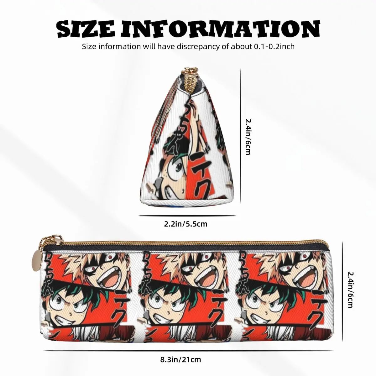 بلدي بطل الأكاديمية Katsuki Bakugo أنيمي مقلمة حامل قلم تخزين لوازم مكتبية سعة كبيرة صندوق القلم حقيبة أقلام رصاص Studen