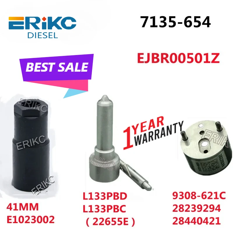 

Ремкомплект ERIKC 7135-654 (L133PBD + 9308-621C + E1023002) Форсунка ДЛЯ FORD Mondeo 16v Mk III 2.0L TDCi (130bhp) EJBR00501Z