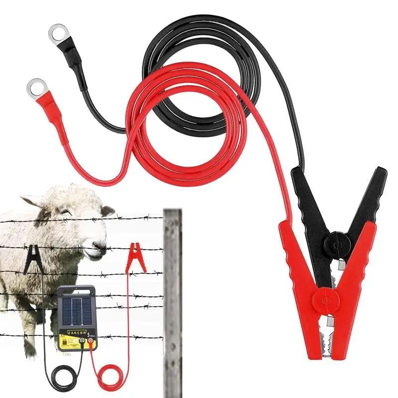 2 PCS Electric Fence Alligator Clips Jumper Leads Wire Portable Electric Fence Connectors Suitable for Most Solar Electric Fence