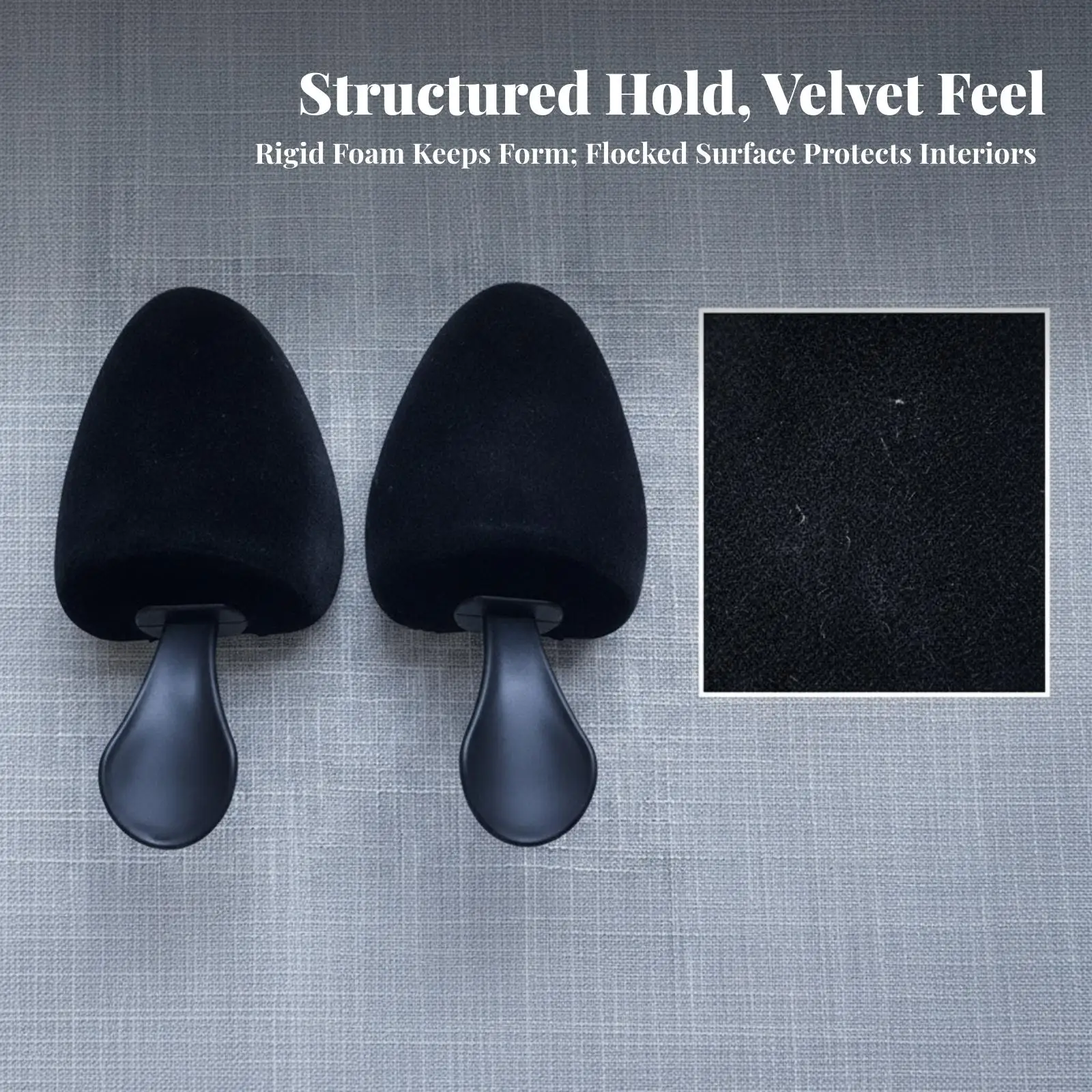 Shoe Shaper Insert for Shoes Cabinet PU Flocked Tree with Handle Easy Insert Remove Keeps Sneakers Boots Wrinkle Free and Well