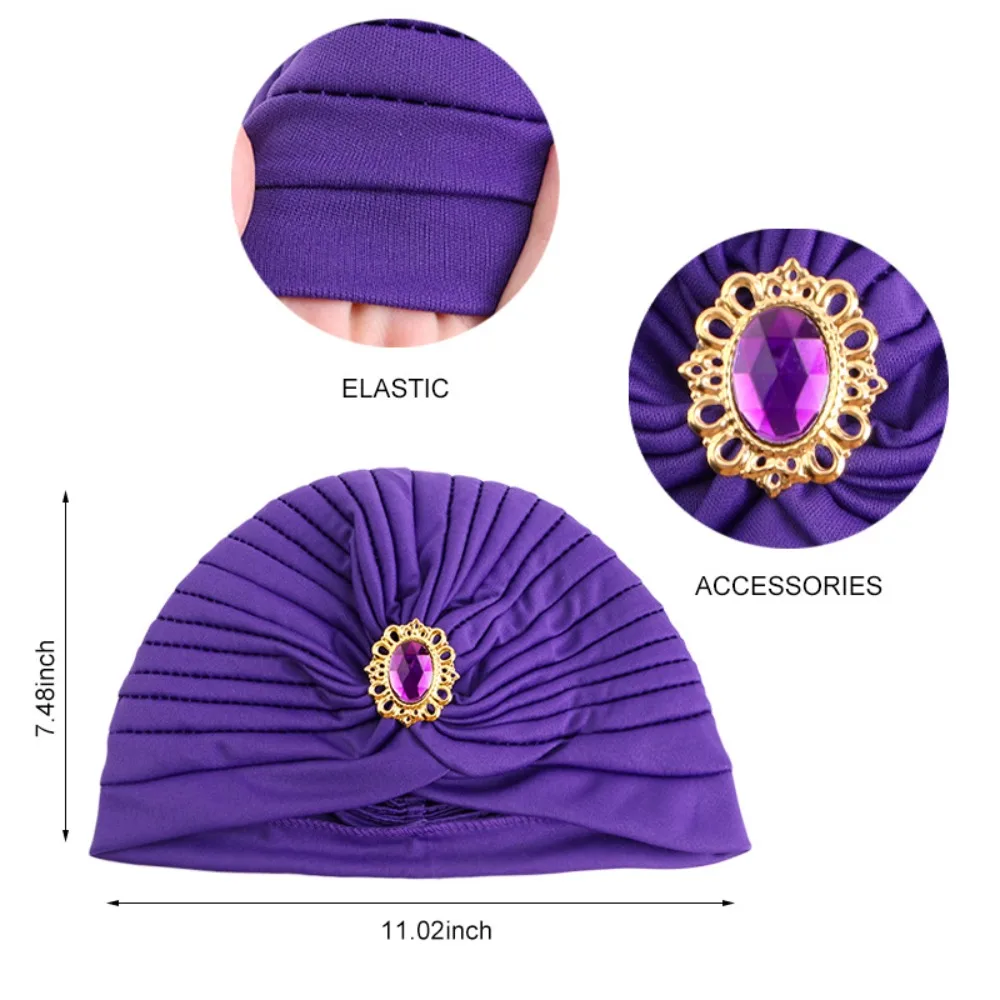 Casual Twist Retro Ethnic Turban Hat Turban Headbands Accessory Indian Hat Headwear Chemotherapy Cap Women
