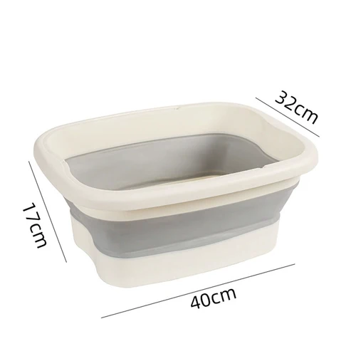 Imagen 2 del producto Bañera plegable para pies, portátil, lavabo cubierto con diseño ergonómico, engrosamiento de silicona, adecuada para viajes y uso doméstico