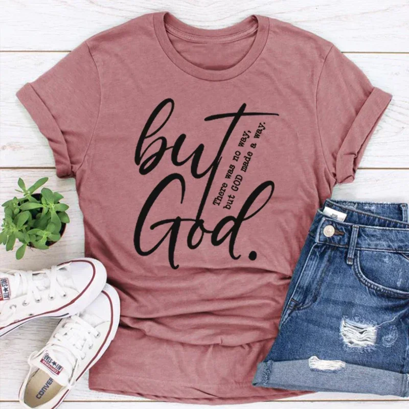 God Shirt Created Christian Women Clothes Religious Graphic T Shirts Vintage Faith Tee Bible Verse Tops m