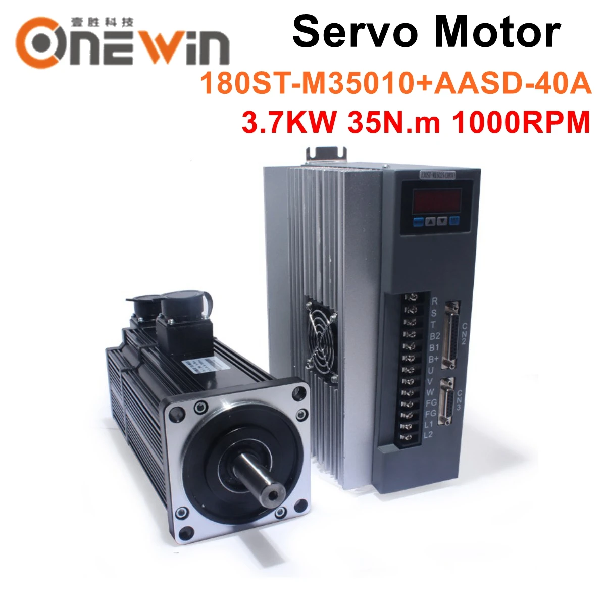 

3.7KW 35NM Servo Motor Kit 180ST-M35010 Diameter 180mm 380V 1000rpm Matching AASD-40A Driver