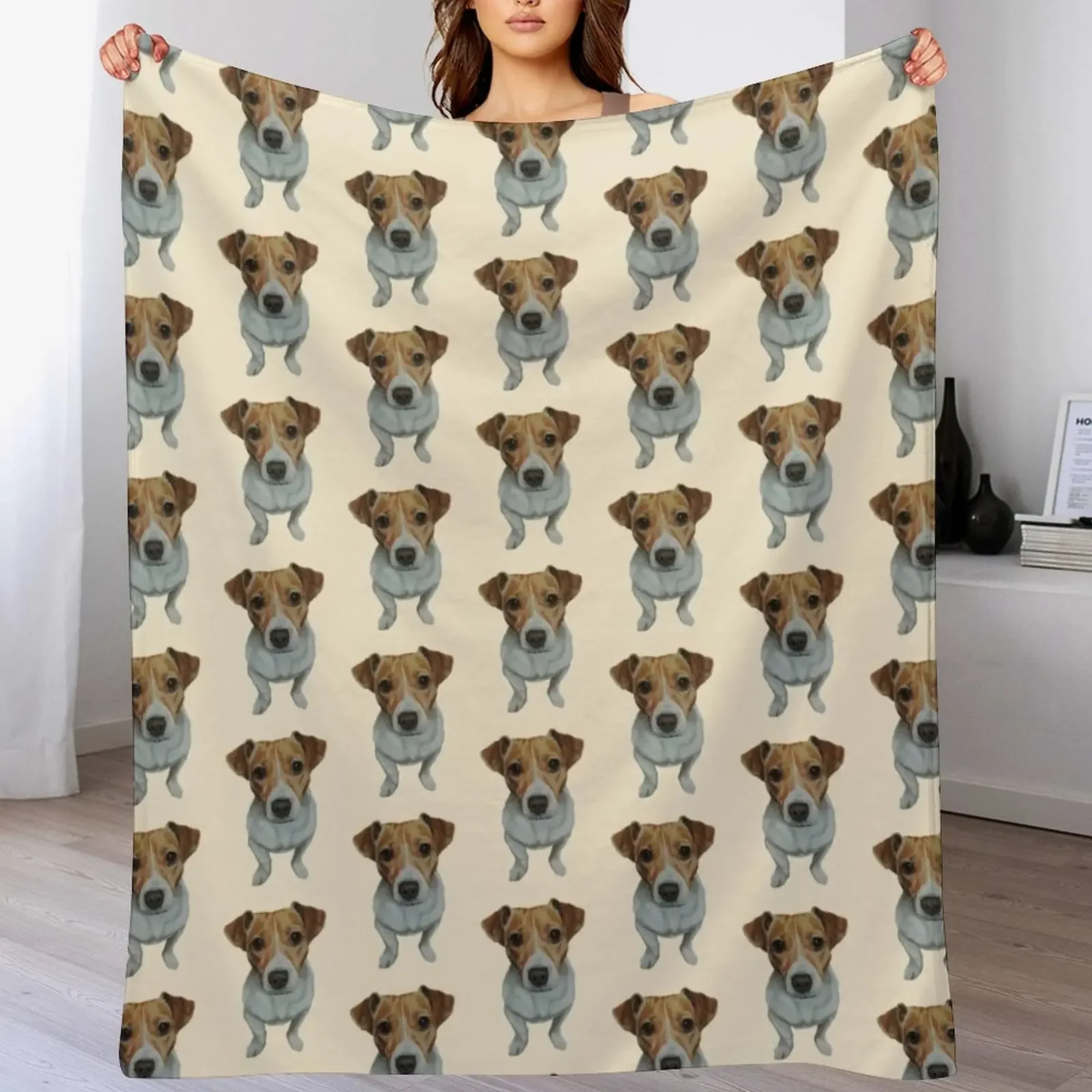 Sky the Jack Russell Terrier Throw Blanket All Season Lightweight Soft Blanket for Bed