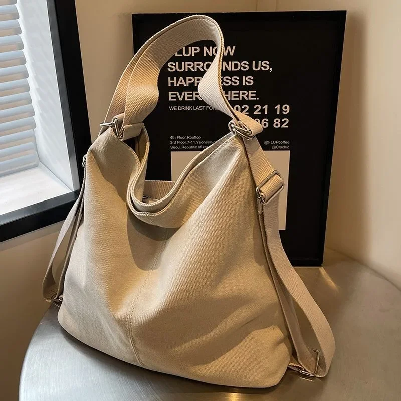 Commuter Bag Large Capacity 2025 New Spring/summer Single-shoulder Thickened Canvas Bag Large Capacity Crossbody Bag Backpack