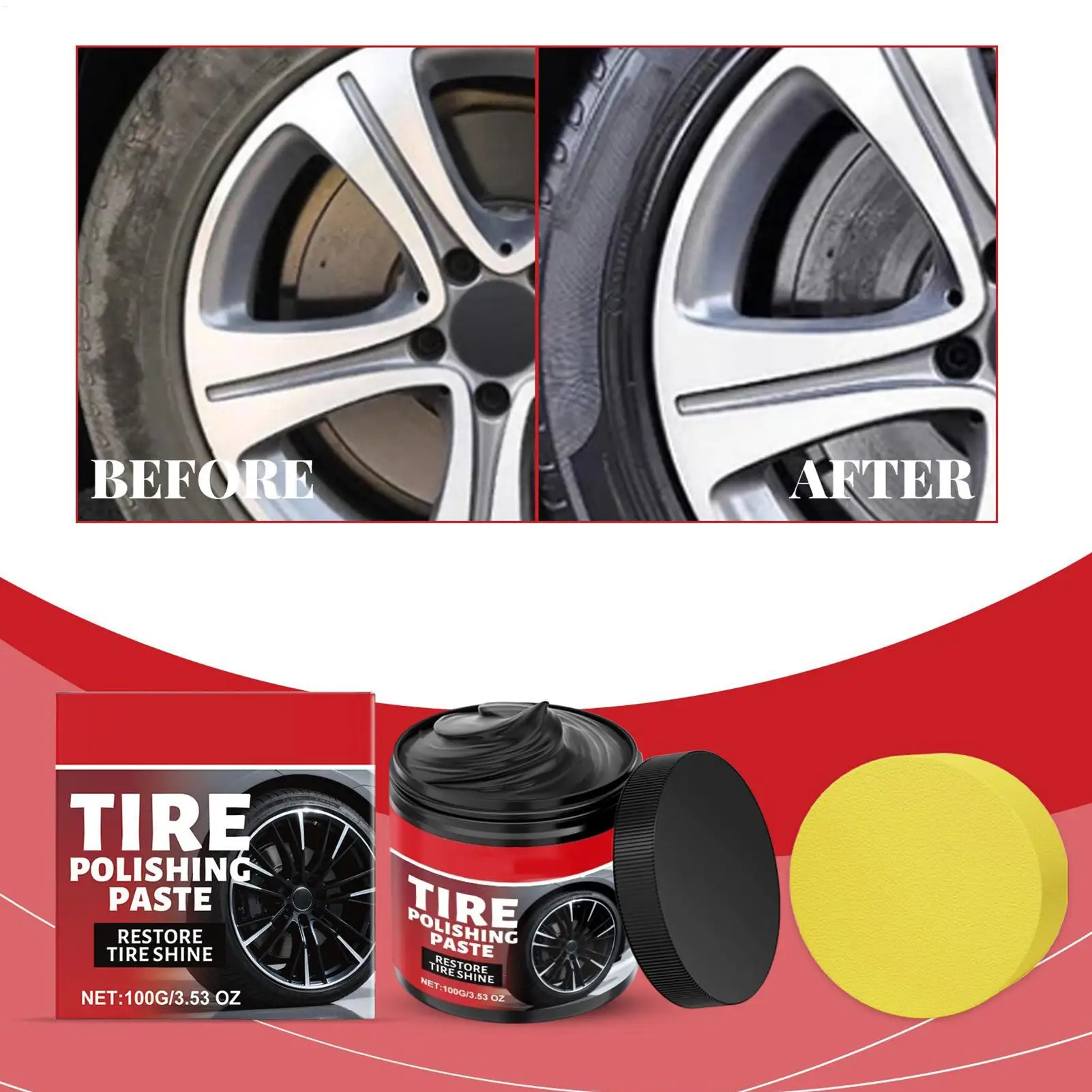 Tyre Shine For Cars Automotive Tire Care Product Car Tyre Dressing Paste For Trucks Sedans RVs SUVs Collectors Dealers Shops
