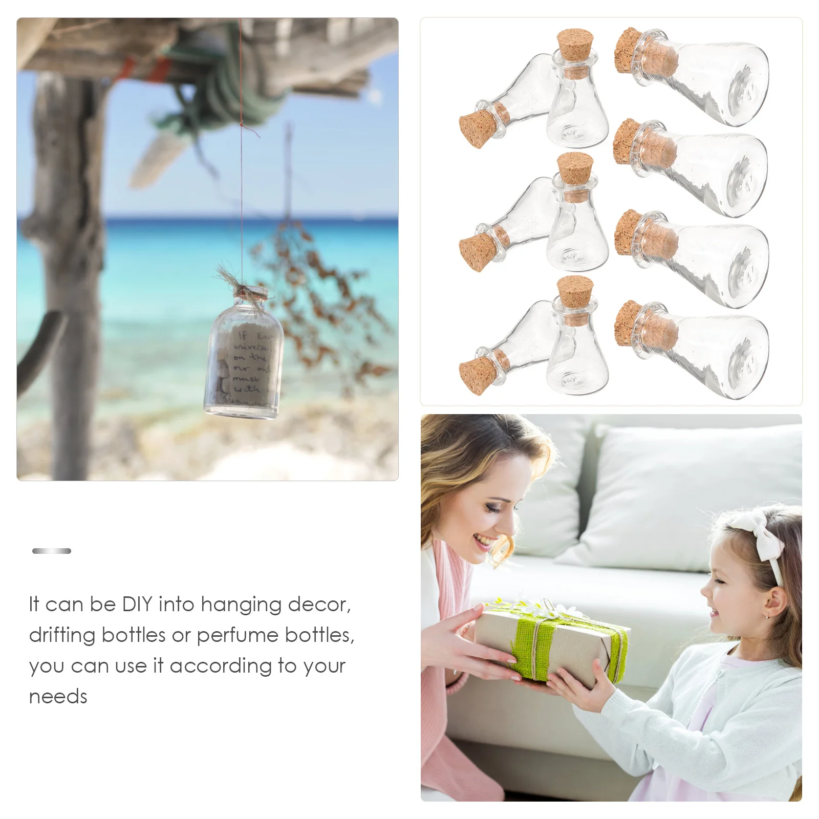 

12Pcs Small Glass Jars with Cork Lid Wishing Bottle Decor DIY Hanging Charm Vintage Wedding Party Favor Jar Set Smooth Easy