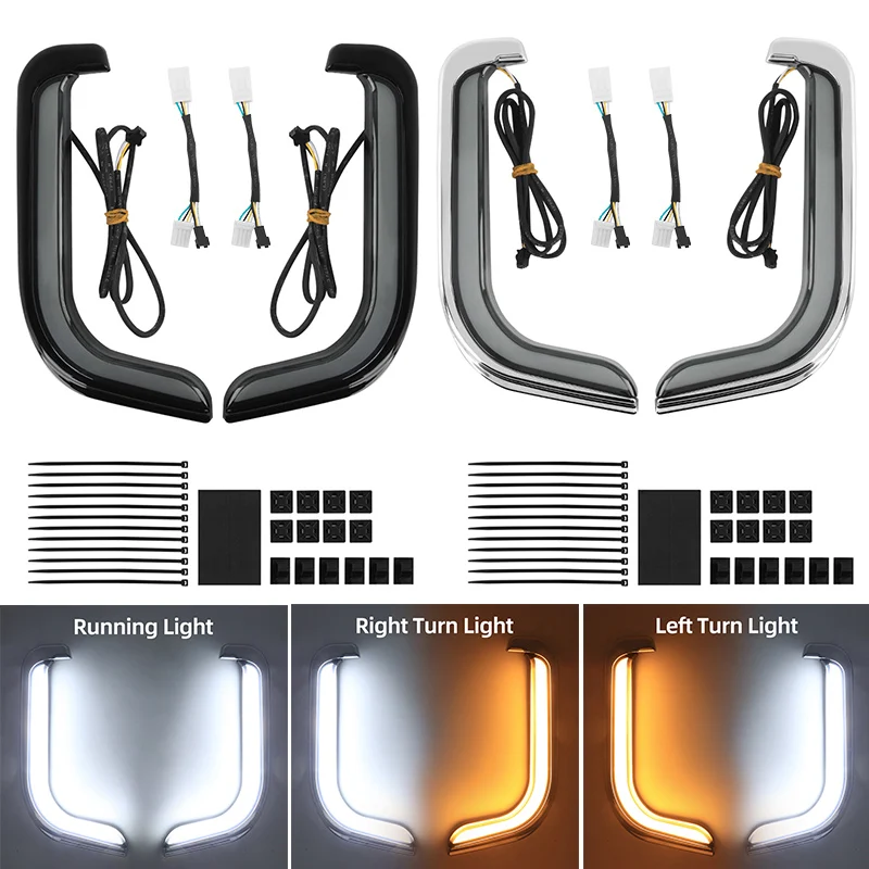 

Motorcycle LED Turn Signal Light Fairing Lower Grills For Harley Touring Street Electra Glide Road Glide 1996-2013