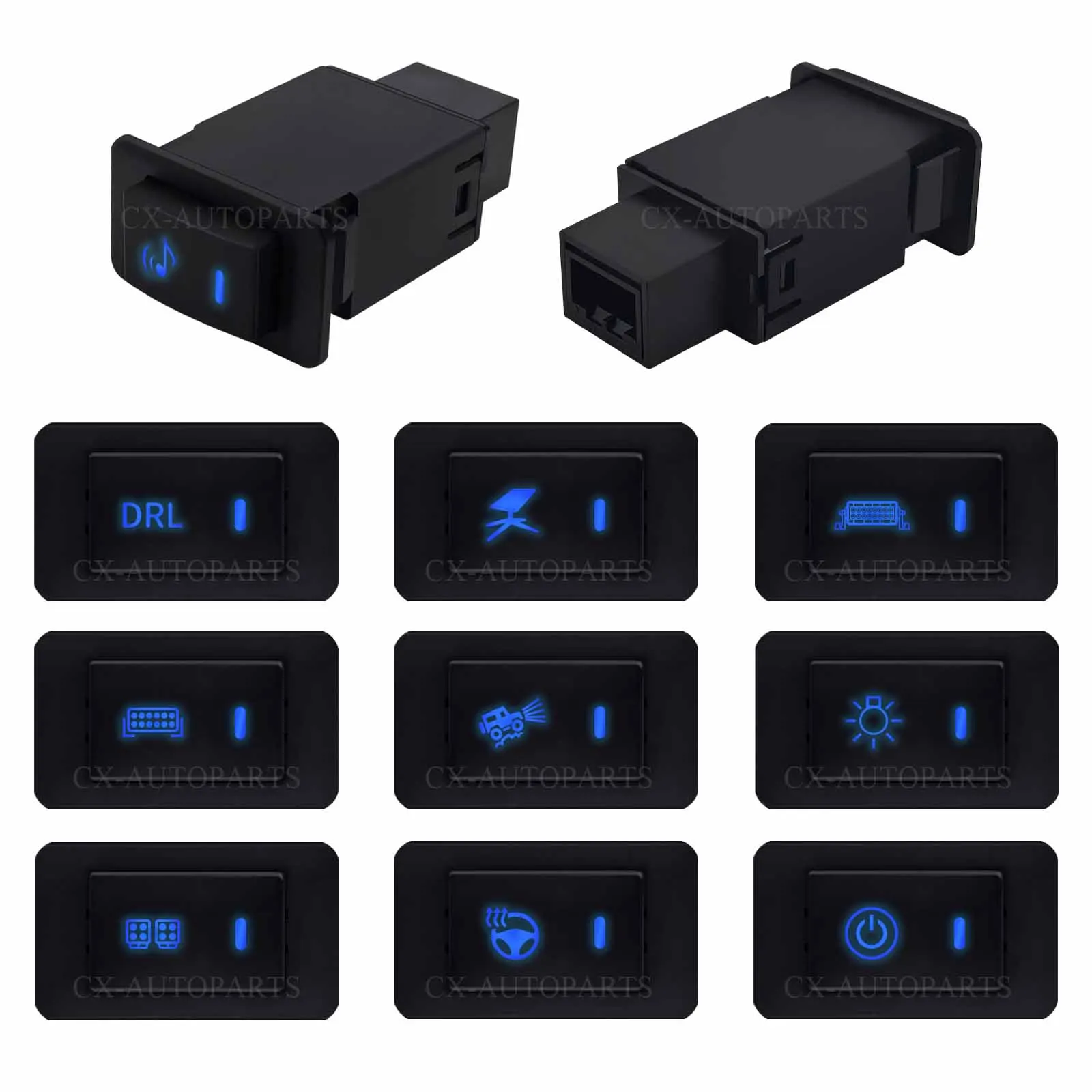 12V Blue LED Push Switch Fog Light Fan ON-OFF Horizontal Mount for Nissan Patrol Y60 Y61 GQ GU 1987-2001